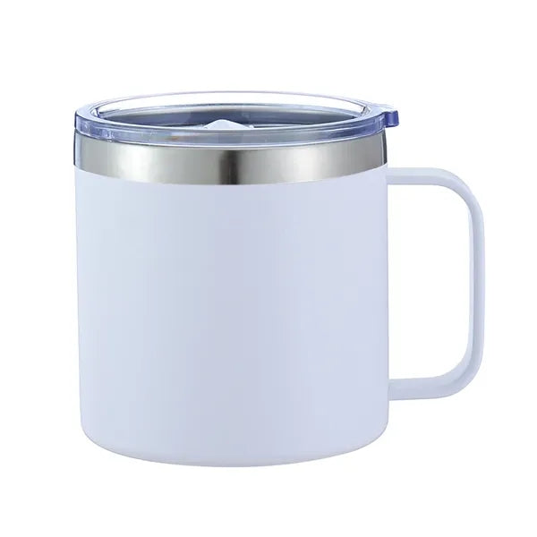 14Oz Stainless Steel Vacuum Camping Mug With Handle