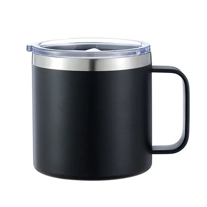 14Oz Stainless Steel Vacuum Camping Mug With Handle