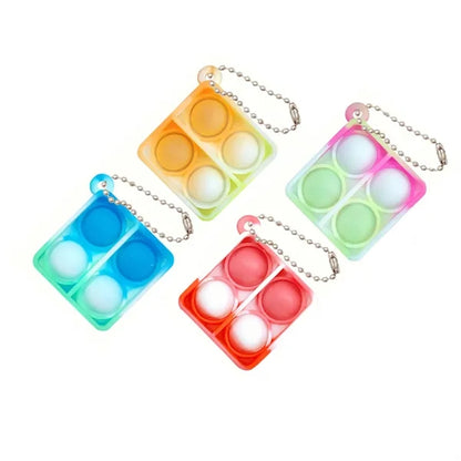 2"x2" Mini Square Fidget Pop It Keychain