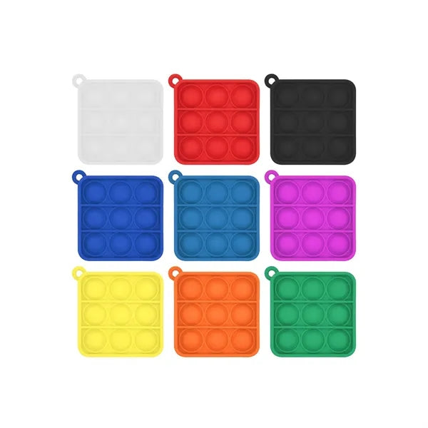 2.5"x2.5" Mini Square Fidget Pop It Keychain