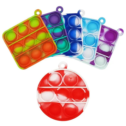 2.5"x2.5" Mini Square Fidget Pop It Keychain
