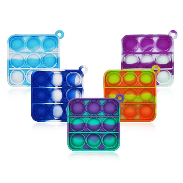 2.5"x2.5" Mini Square Fidget Pop It Keychain