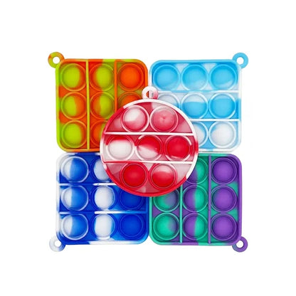 2.5"x2.5" Mini Square Fidget Pop It Keychain