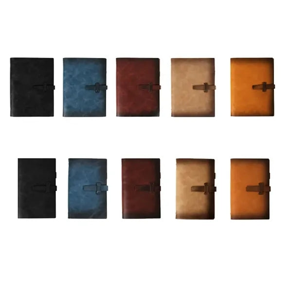 Refillable Leather Binder Notebook with Slots Lined Paper