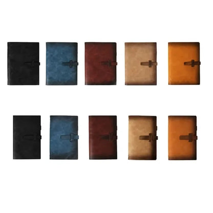 Refillable Leather Binder Notebook with Slots Lined Paper