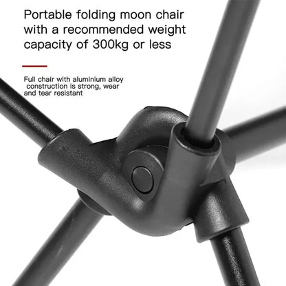 Folding Moon Chair Portable Outdoor with Pockets