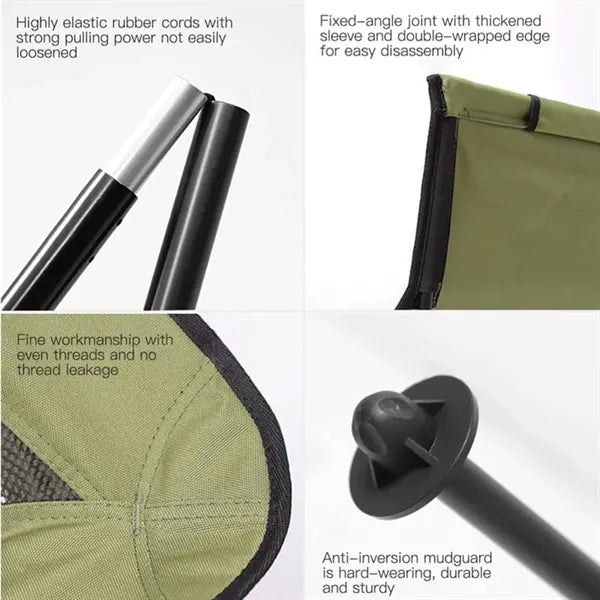 Folding Moon Chair Portable Outdoor with Pockets