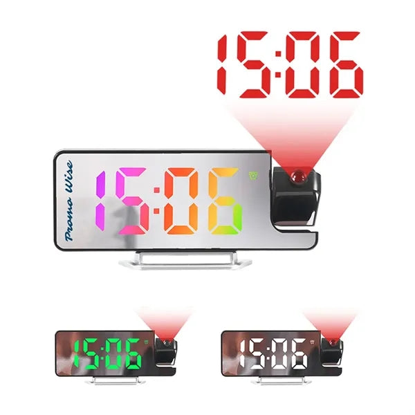 LED Digital Projector Mirror Alarm Clock Temperature