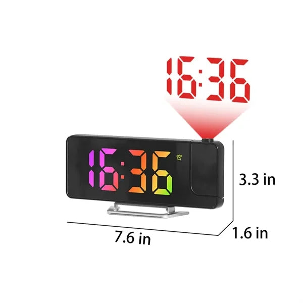 LED Digital Projector Mirror Alarm Clock Temperature