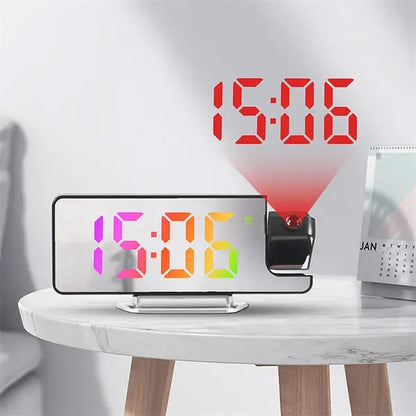 LED Digital Projector Mirror Alarm Clock Temperature