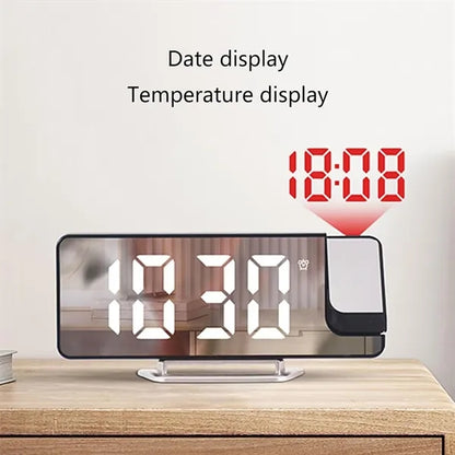 LED Digital Projector Mirror Alarm Clock Temperature