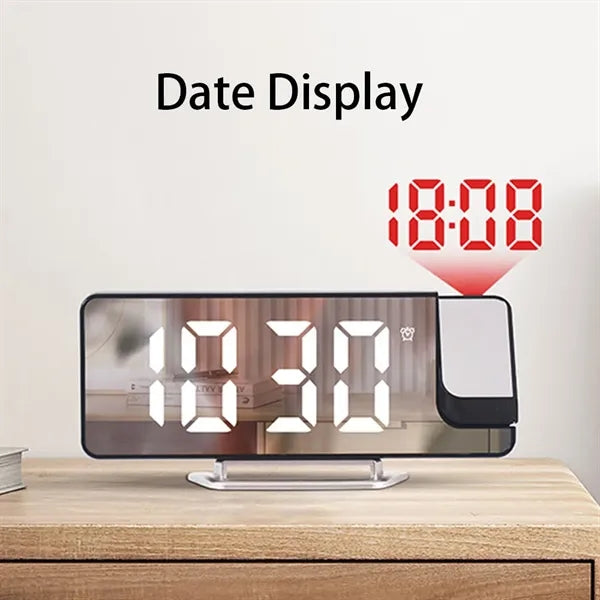 LED Digital Projector Mirror Alarm Clock Temperature