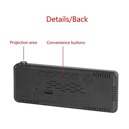 LED Digital Projector Mirror Alarm Clock Temperature