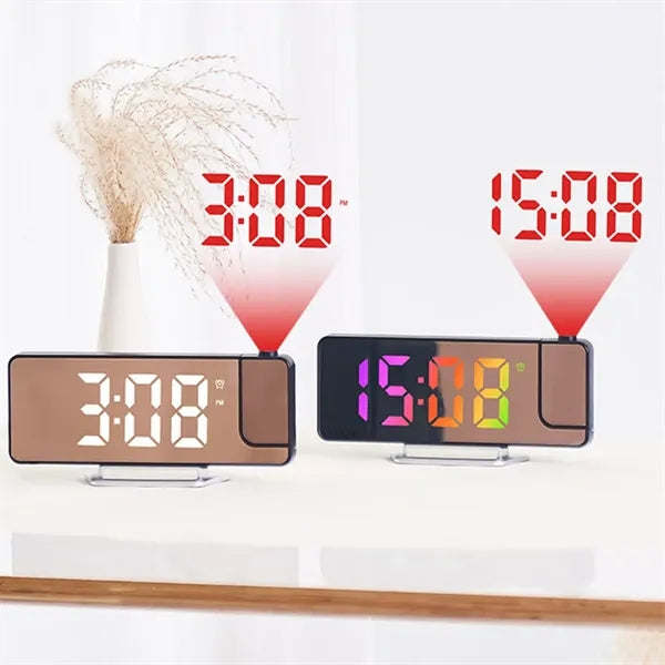 LED Digital Projector Mirror Alarm Clock Temperature
