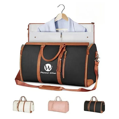 Foldable Leather Travel Duffel Bags with Handle