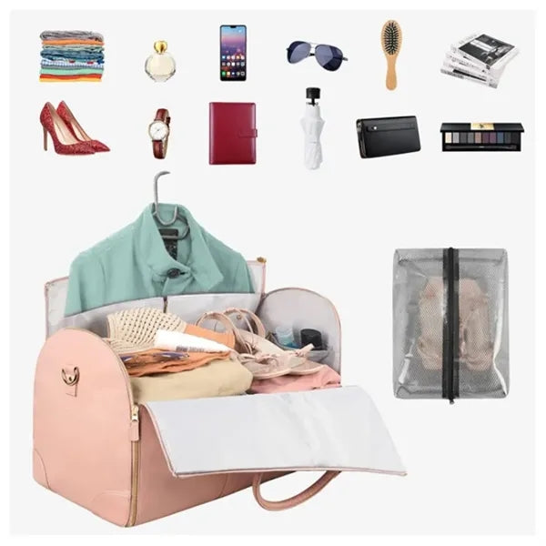 Foldable Leather Travel Duffel Bags with Handle