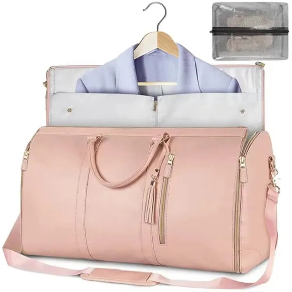 Foldable Leather Travel Duffel Bags with Handle