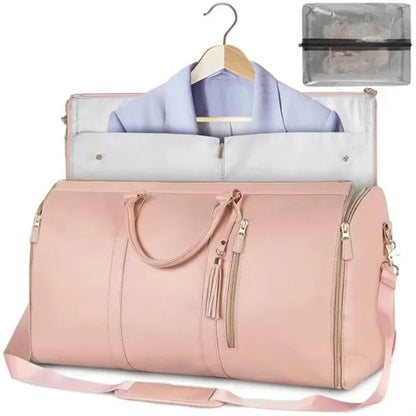Foldable Leather Travel Duffel Bags with Handle