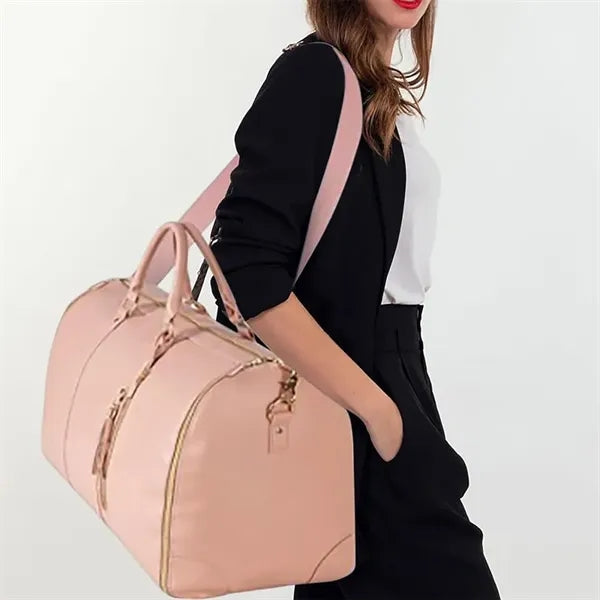 Foldable Leather Travel Duffel Bags with Handle