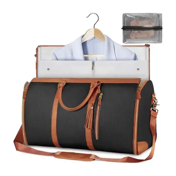 Foldable Leather Travel Duffel Bags with Handle