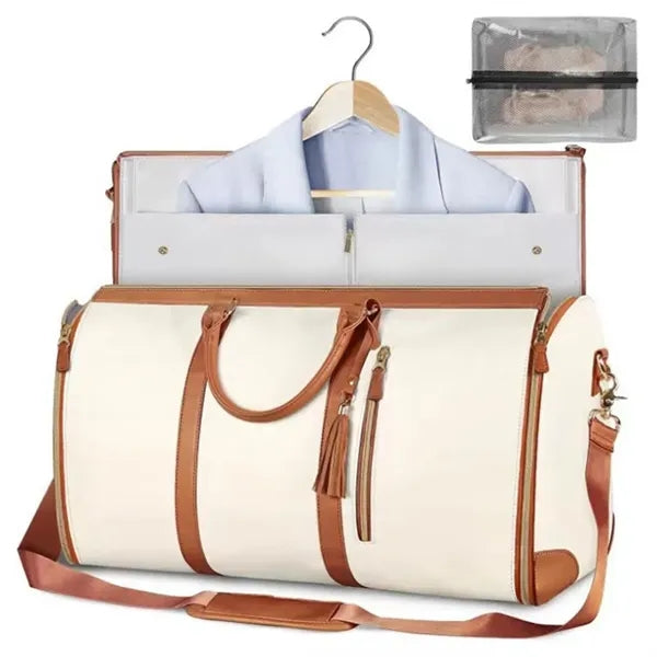 Foldable Leather Travel Duffel Bags with Handle
