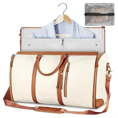 Foldable Leather Travel Duffel Bags with Handle
