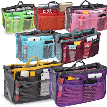 Large Multi Pocket Expandable Nylon Travel Handbag