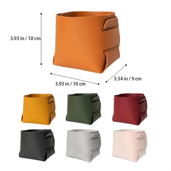 Simple Leather Storage Basket
