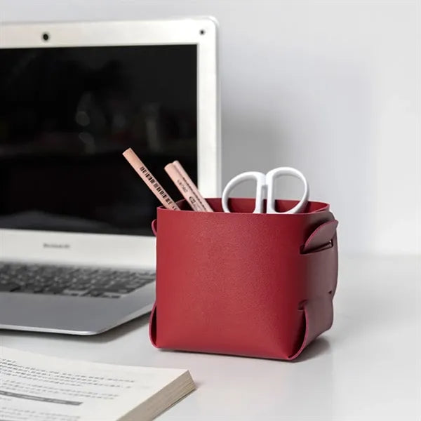 Simple Leather Storage Basket
