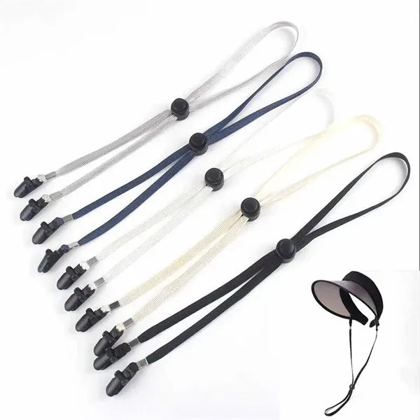 Adjustable Hat Strap Clips Elastic Removable Chin Cord