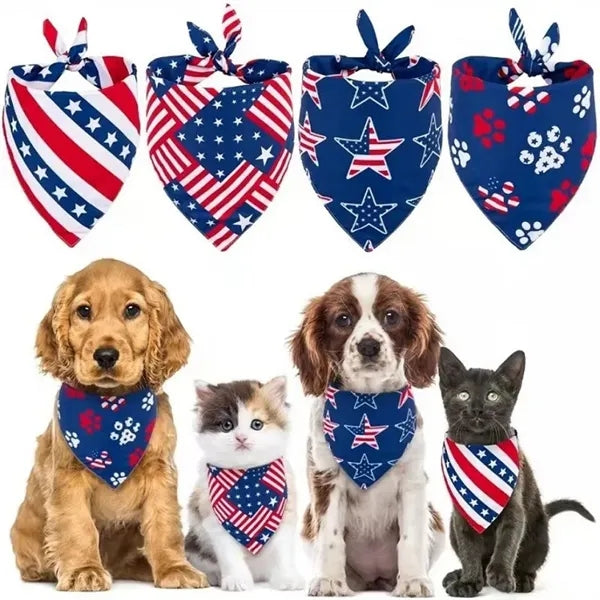 Pet Dog Puppy Bandana Christmas Triangle Bibs Cat Scarf Set
