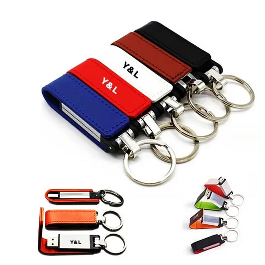 16Gb Leather Usb Flash Drive with Keychain