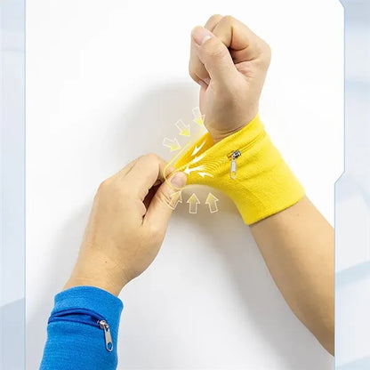 Adult Solid Color Zipper Pouch Wristband