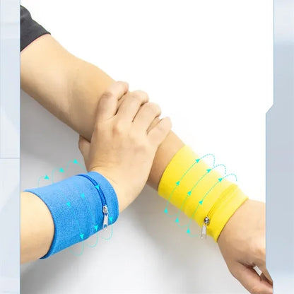 Adult Solid Color Zipper Pouch Wristband