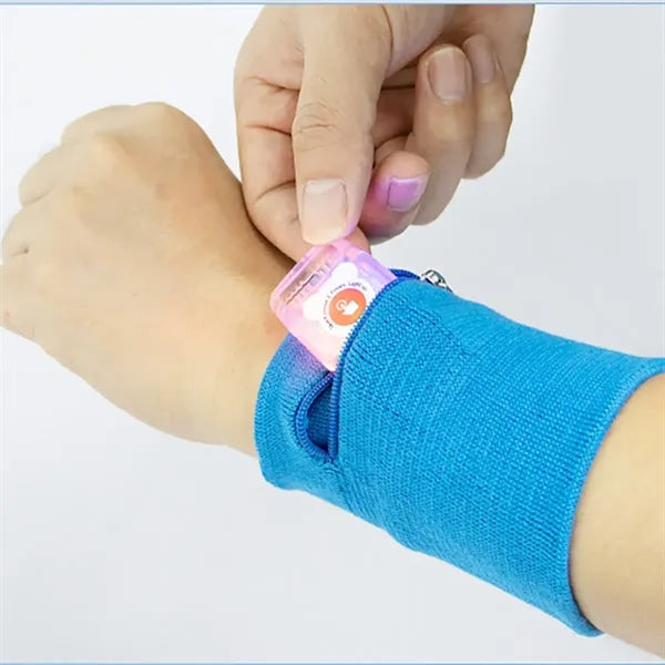 Adult Solid Color Zipper Pouch Wristband