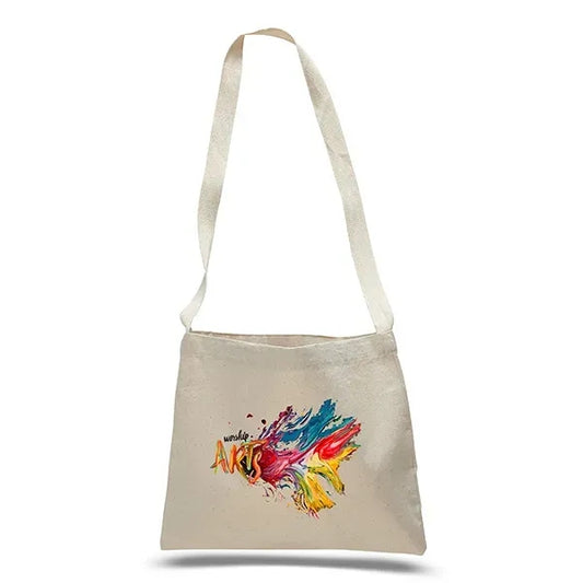 Small Canvas Messenger Bag with Long Handles 12 OZ