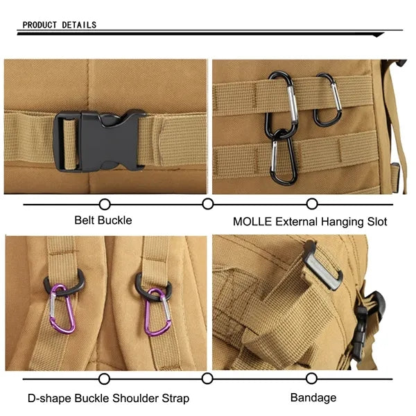 Tactical Dual Shoulder Strap Pack Molle Hook & Loop System