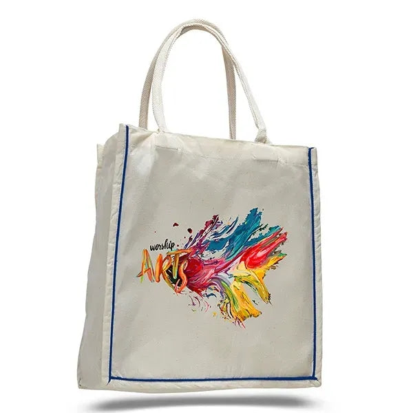 Fancy Shopper Bag with Colored Stripe 6 OZ