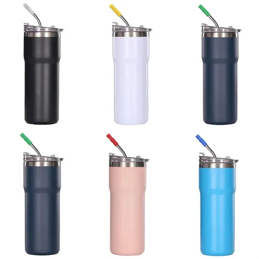 Insulated Auto Tumbler With Straw