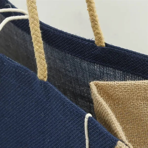 Two-tone Jute Tote Bag