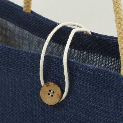 Two-tone Jute Tote Bag