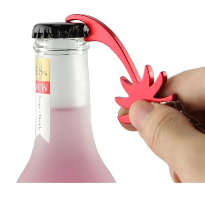 Palm Tree Bottle Opener With Keychain Key Tag Chain