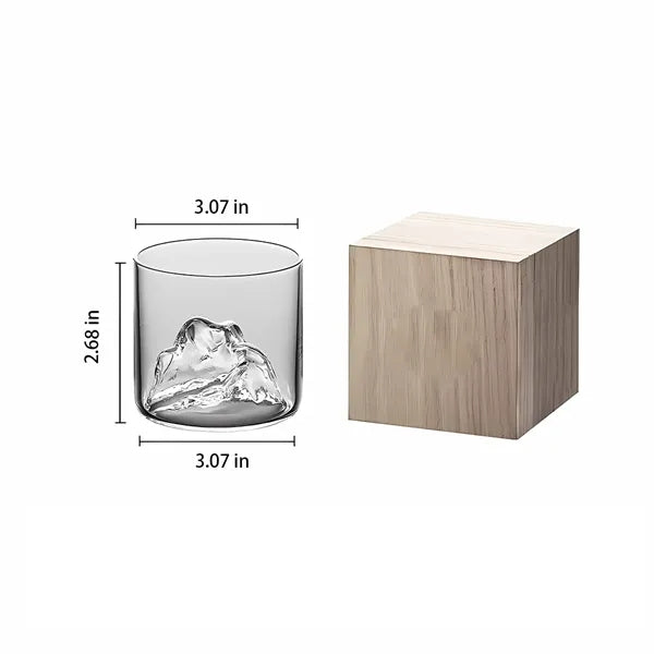 3D Mountain Glass Whiskey Cup