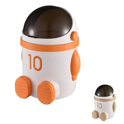 Spaceman Design Plastic Trash Can