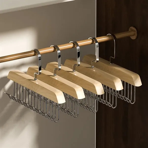 Multifunctional Wooden Cloth Hanger