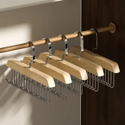 Multifunctional Wooden Cloth Hanger