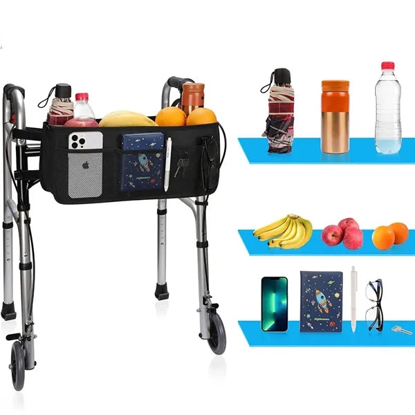Large Capacity Foldable Walker Basket Bag