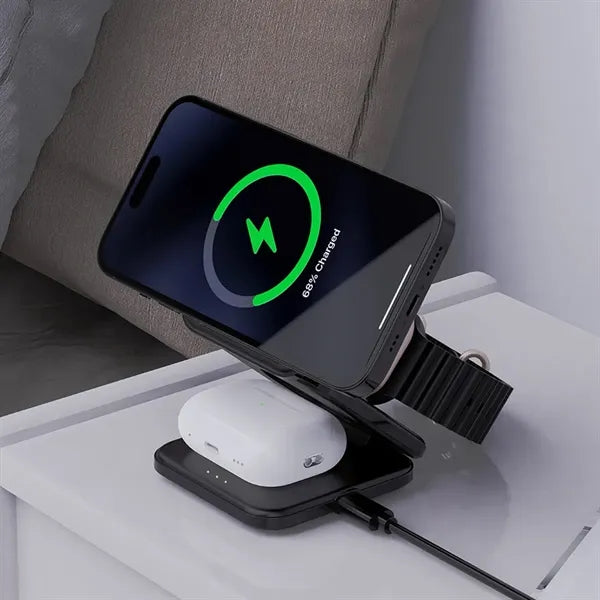 Foldable Magnetic 3 in 1 Wireless Station Charger