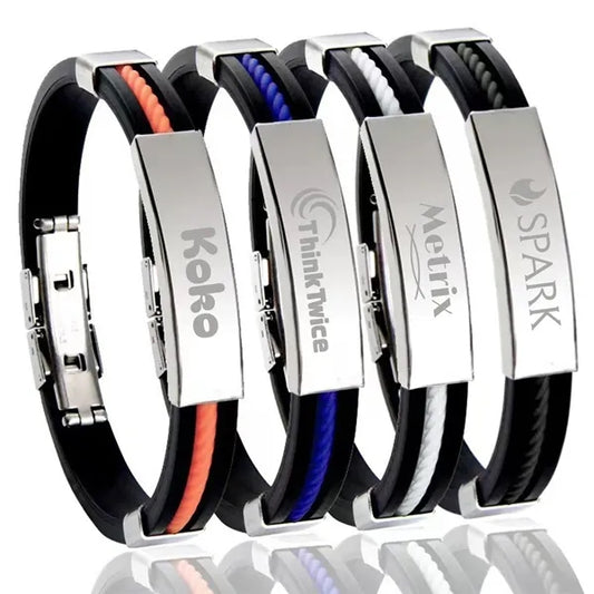Men's Stainless Steel Silicone Bracelet