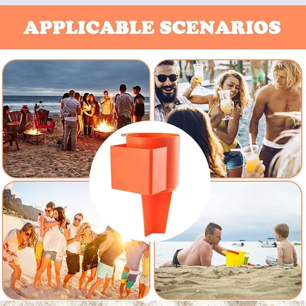 Sand Beach Cup Holder with Pocket